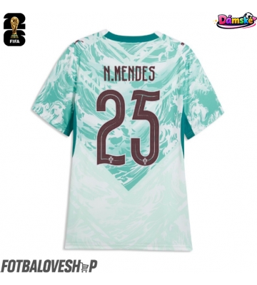 Portugalsko Nuno Mendes #25 Dámské Venkovní Dres MS 2026 Krátký Rukáv